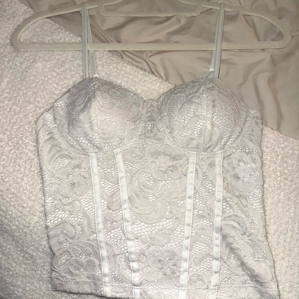 White Lace Bustier Top